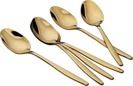 DREAM CHEF סט 6 כפיות קינוח דגם Gentle נירוסטה 18/10 זהב מבריק