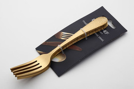 DREAM CHEF סט 6 מזלגות נירוסטה זהב 17cm