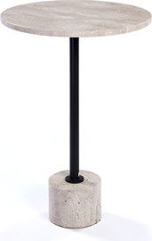 B-DECOR שולחן צד שיש טרוונטין 38 ס"מ