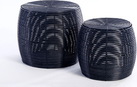 B-DECOR זוג הדומים במבוק אפור אבן 46X46X39 38X38X33