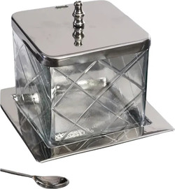 B-DECOR כלי לסוכר/דבש 15X15X14.5 BRASS NICKEL