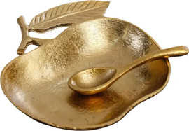 B-DECOR כלי הגשה חצי תפוח+כף BRASS GOLD