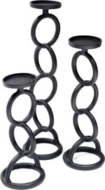 B-DECOR סט שלושה פמוטים BRASS BLACK
