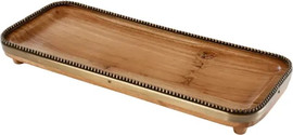 B-DECOR מגש עץ מלבן 51 ס"מ עץ ומתכת BRASS + WOOD