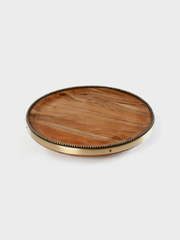 B-DECOR מגש מסתובב BRASS + WOOD