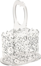B-DECOR סכומון הגשה אקריליק שקוף עם פתיתי כסף SILVER PARTICLES