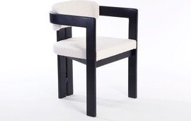 B-DECOR כסא עץ מלא ריפוד בוקלה CASTEL BLACK