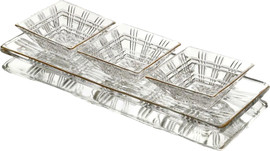 CRYSTALINE קברט 4 חלקים 12X12X4.5 42X15X2 ס"מ פס זהב CRYSTALINE