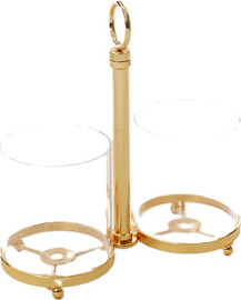B-DECOR סכומון הגשה אקריליק זוג מחזיקי סכו״ם מסגרת זהב