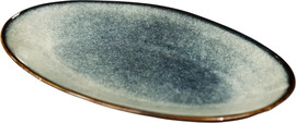 B-DECOR פלטה אובלית 25X15X3 STONE WARE BLUE