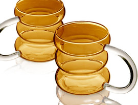 B-DECOR זוג מאגים זכוכית אמבר 450 מ״ל DreamChef
