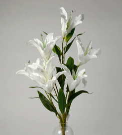 B-DECOR בוקט 7 פרחים שושן צחור צבע לבן 73 ס"מ