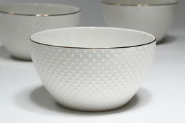 B-DECOR סט 6 בולים פס זהב 14X8 NEW BONE CHINA