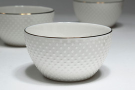 B-DECOR סט 6 בולים פס זהב 11X7 NEW BONE CHINA