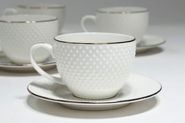B-DECOR סט קפה פס זהב NEW BON CHINA