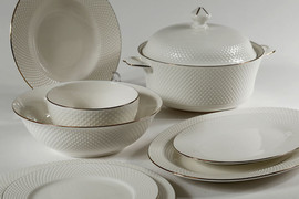 B-DECOR סרויס אוכל 55 פס זהב NEW BON CHINA