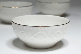 B-DECOR סט 6 בולים פורצלן פס זהב 11.5X6 NEW BONE CHINA