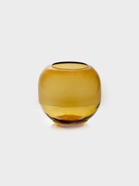 B-DECOR ואזה זכוכית כדורית ענבר 28 ס"מ LUXURY GLASS