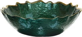 B-DECOR קערת הגשה פס זהב green MYKONOS