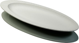 B-DECOR מגש הגשה אובלי פורצלן לבן טקסטורה 39 ס"מ LUMINAIRE