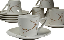 B-DECOR סט קפה שיש לבן NEW BON CHINA SLMPEL MOKA