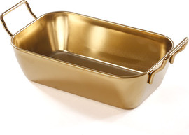 DREAM CHEF קערת פיצוחים מלבנית DreamCheef נירוסטה זהב 20X10X7