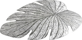 B-DECOR פלייסמנט עלה תחרה דמוי עור כסף  44X36