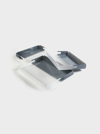 B-DECOR סט 3 מגשי אקריליק אפור 40X31X5 36X26X5 32X22X5