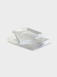 B-DECOR סט 3 מגשי אקריליק לבן
