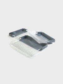 B-DECOR סט 3 מגשי אקריליק אפור