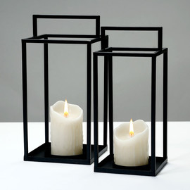 B-DECOR זוג עששיות לנרות 17X17X 14X14X 28 ס"מ 35 ס"מ ARMAND BLACK