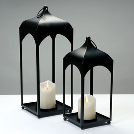 B-DECOR זוג עששיות לנרות 18.5X18.5X 16X16X 38 ס"מ 48 ס"מ ARMAND BLACK