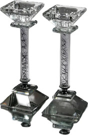 BOHEMIA זוג פמוטים קריסטל SILVER