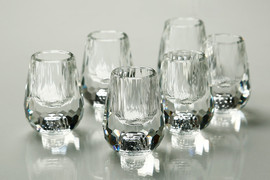 BOHEMIA סט 6 כוסות ליקר קריסטל SILVER