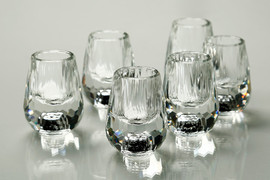 BOHEMIA סט 6 כוסות ליקר קריסטל BLACK