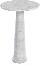 B-DECOR שולחן צד שיש לבן 40 ס"מ