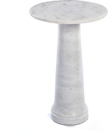 B-DECOR שולחן צד שיש לבן 30 ס"מ