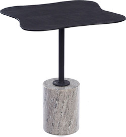 B-DECOR שולחן צד שיש אפור 45 ס"מ
