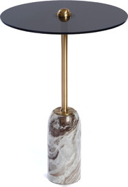 B-DECOR שולחן צד שיש ו זכוכית 45 ס"מ