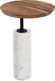 B-DECOR שולחן צד שיש ו עץ 38 ס"מ