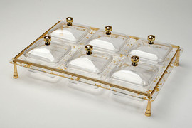 B-DECOR קברט אקריליק 6 תאים עם מכסים DirtyGold