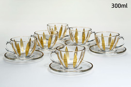 CRYSTALINE סט תה 12 חלקים crystaline anser gold