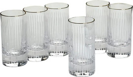 CRYSTALINE סט 6 כוסות שתיה crystaline toulip gold