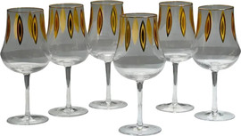 CRYSTALINE סט 6 גביעי יין crystaline anser gold