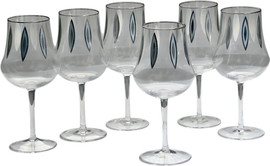CRYSTALINE סט 6 גביעי יין crystaline anser  titanium