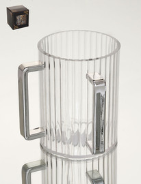 B-DECOR נטלת אקריליק גלים 1000ml ידיות כסף