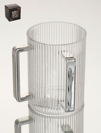 B-DECOR נטלת אקריליק פסים 1000ml ידיות כסף