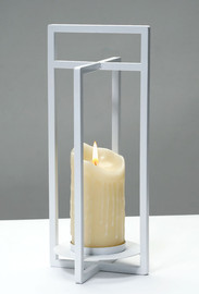 B-DECOR מעמד לנר 15X15X 35 ס"מ ARMAND WHITE