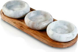B-DECOR סט 3 בולים+מגש LEOPARD MARBLE