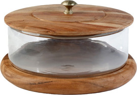 B-DECOR פעמון עוגה עץ וזכוכית WOOD/GLASS